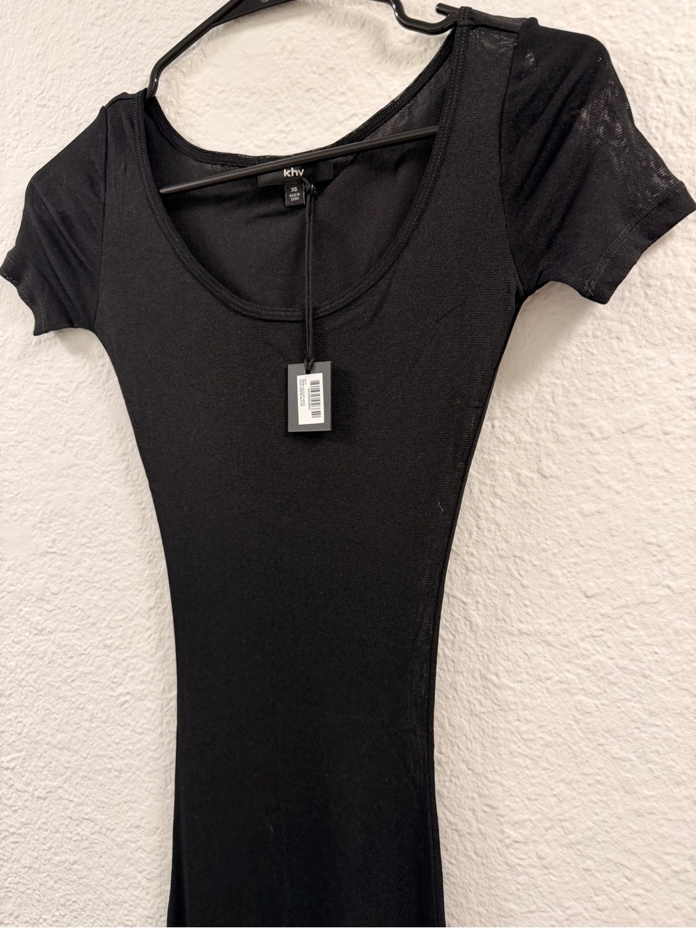 Khy Black Scoop Neck Short Sleeve Women's Top